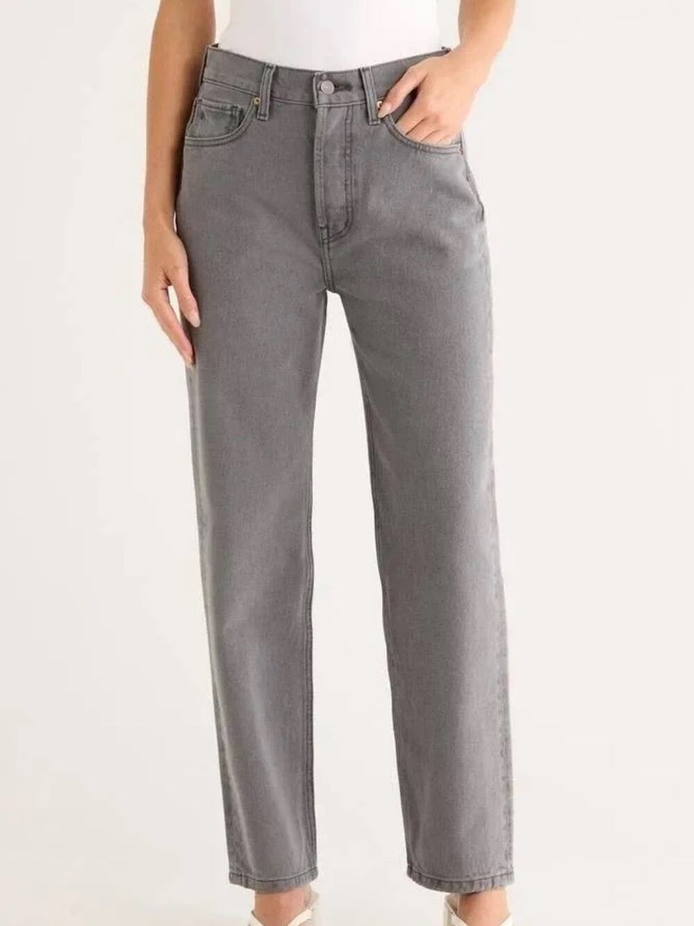 Ética Tyler High Rise Straight Jeans with Raw Hem NWT